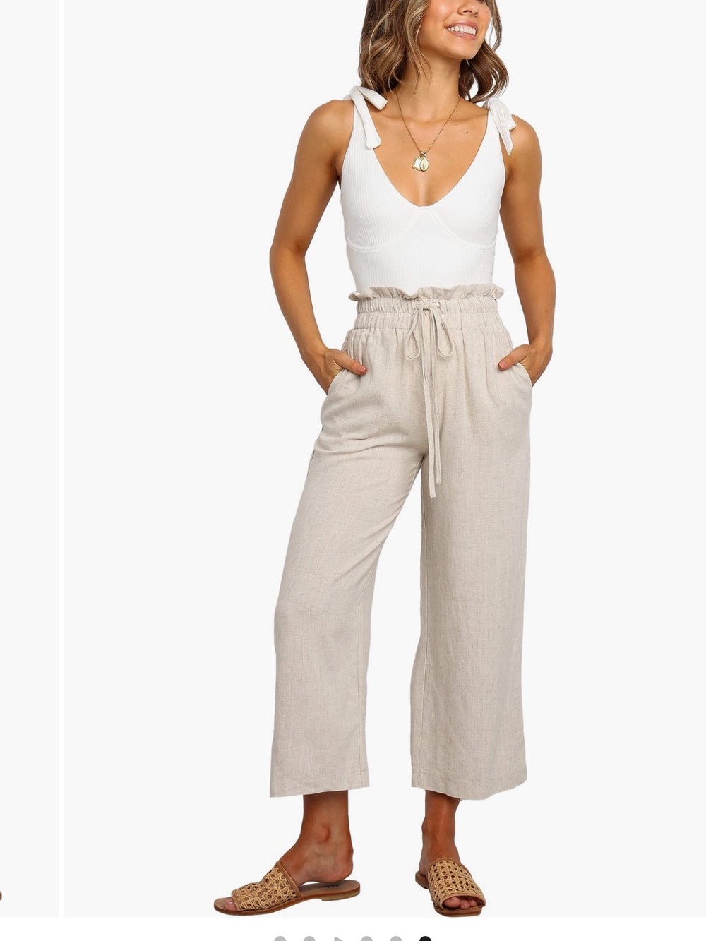 Petal & Pup Hawthorne Linen Wide Leg Crop Pants